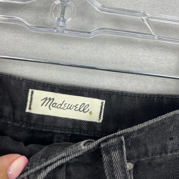 Madewell Rigid Denim A-line Skirt Size 25 Black Mini Metalic Dots Edition - Picture 7 of 12